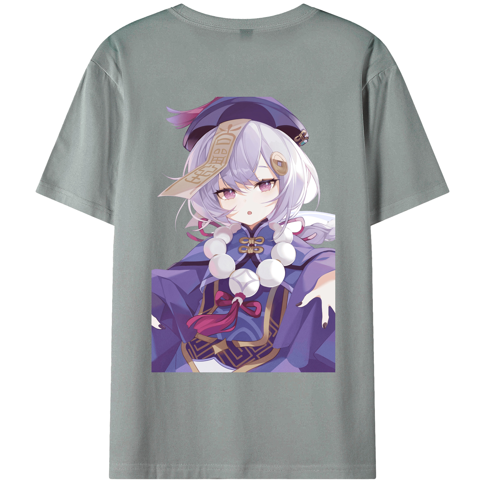 げんし神 七七 なな  genshin Nana 綿100％ メンズ半袖Tシャツ（バックプリント） 通気性